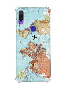 Чохол з потовщеними кутами на Xiaomi Redmi Note 7/7 Pro :: Карта світу /принт 318/