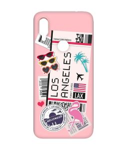 Матовий чохол з рожевими боками на Xiaomi Redmi Note 7/7 Pro :: Подорожі. Лос-Анджелес /принт 328/