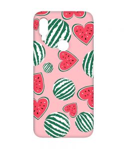 Матовий чохол з рожевими боками на Xiaomi Redmi Note 7/7 Pro :: Кавуни сердечка /принт 343/