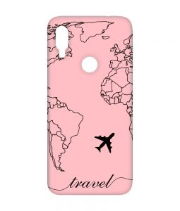 Матовий чохол з рожевими боками на Xiaomi Redmi Note 7/7 Pro :: Карта. Контур /принт 330/