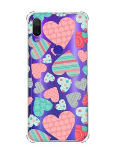 Чохол з потовщеними кутами на Xiaomi Redmi Note 7/7 Pro :: Різнокольорові сердечка /принт 334/