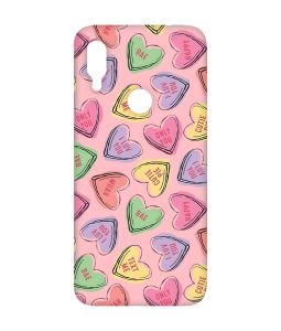 Матовий чохол з рожевими боками на Xiaomi Redmi Note 7/7 Pro :: Сердечка з текстом /принт 333/