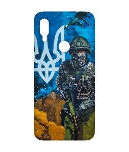 Матовий чохол з рожевими боками на Xiaomi Redmi Note 7/7 Pro :: Військовий /принт 349/