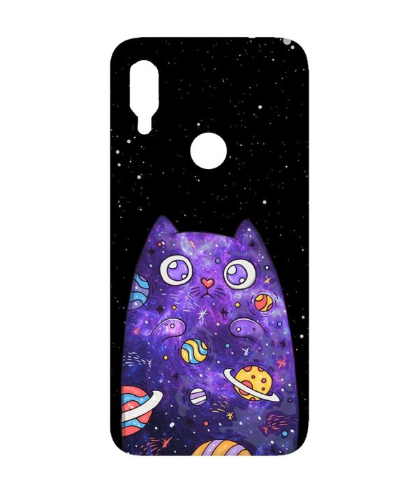 Матовий чохол з рожевими боками на Xiaomi Redmi Note 7/7 Pro :: Фіолетова кішка /принт 361/