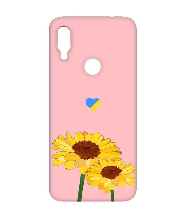 Матовий рожевий чохол на Xiaomi Redmi Note 7/7 Pro :: Жовті квіти /принт 364/