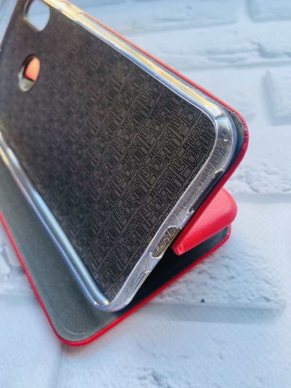 Чохол-книжка з малюнком на Xiaomi Redmi Note 7/7 Pro :: Червоний :: Дівчина з листям /принт 221/