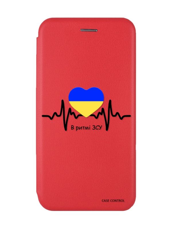 Чохол-книжка з малюнком на Xiaomi Redmi Note 7/7 Pro :: Червоний :: В ритмі ЗСУ /принт 70/