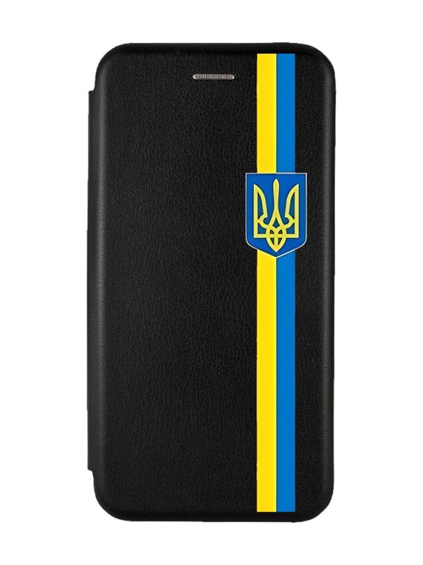 Чохол-книжка з малюнком на Xiaomi Redmi Note 7/7 Pro :: Чорний :: Стрічка Україна /принт 253/