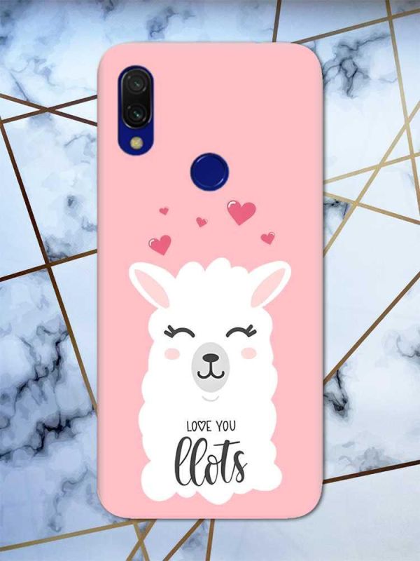Матовий чохол з рожевими боками на Xiaomi Redmi 7 :: Лама /принт 94/