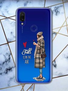 Прозорий чохол на Xiaomi Redmi 7 :: Дівчина з кавою /принт 59/