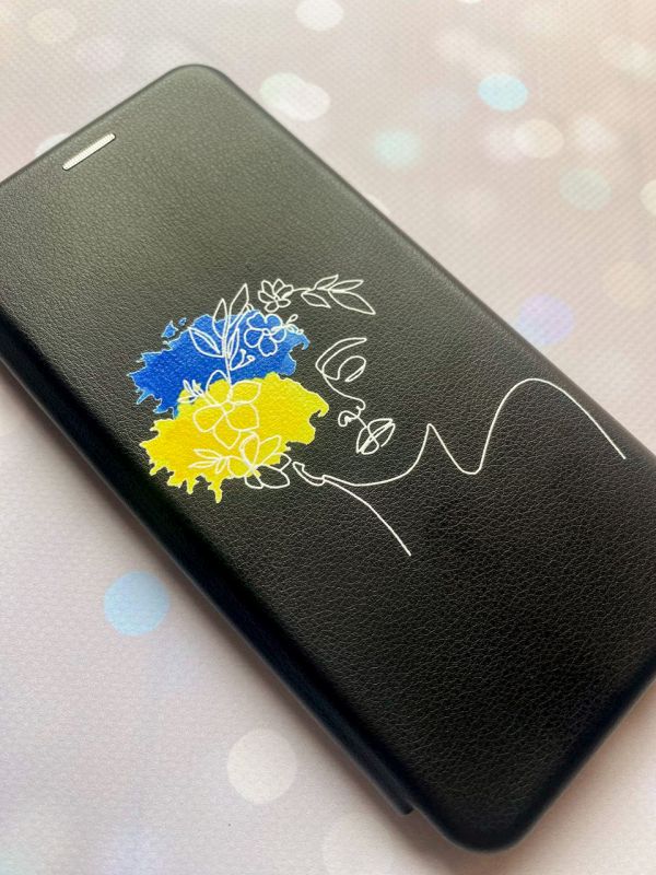 Чохол-книжка з малюнком на Xiaomi Redmi Note 7/7 Pro :: Чорний :: Українка Арт /принт 3/