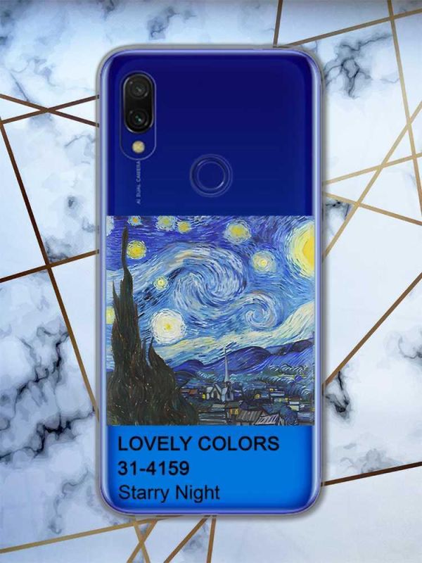 Прозорий чохол на Xiaomi Redmi 7 :: Зоряна ніч /принт 74/