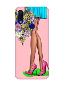 Матовий чохол з рожевими боками на Xiaomi Redmi 7 :: Квітковий настрій /принт 226/