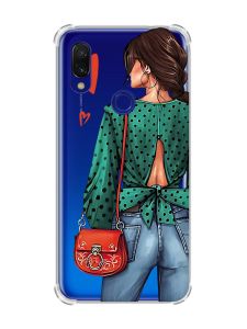 Чохол з потовщеними кутами на Xiaomi Redmi 7 :: Дівчина в зеленому /принт 224/