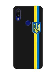 Матовий чохол з чорними боками на Xiaomi Redmi 7 :: Стрічка Україна /принт 253/