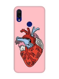 Матовий чохол з рожевими боками на Xiaomi Redmi 7 :: Серце анатомічне /принт 250/
