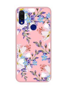 Матовий чохол з рожевими боками на Xiaomi Redmi 7 :: Квітковий малюнок /принт 272/