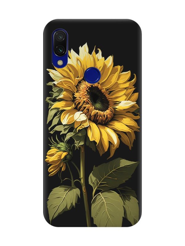 Матовий чохол з чорними боками на Xiaomi Redmi 7 :: Соняшник /принт 274/