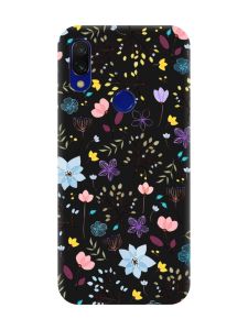 Матовий чохол з чорними боками на Xiaomi Redmi 7 :: Квітковий фон /принт 267/