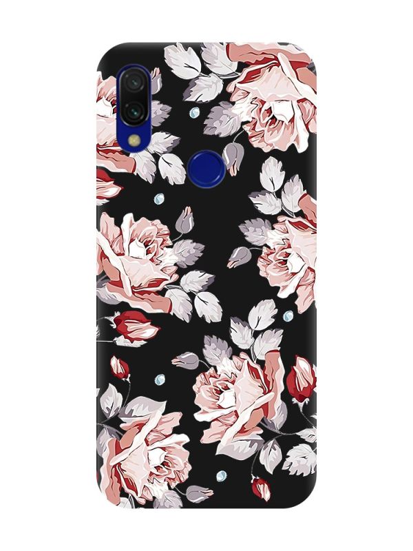 Матовий чохол з чорними боками на Xiaomi Redmi 7 :: Фон Троянди /принт 273/