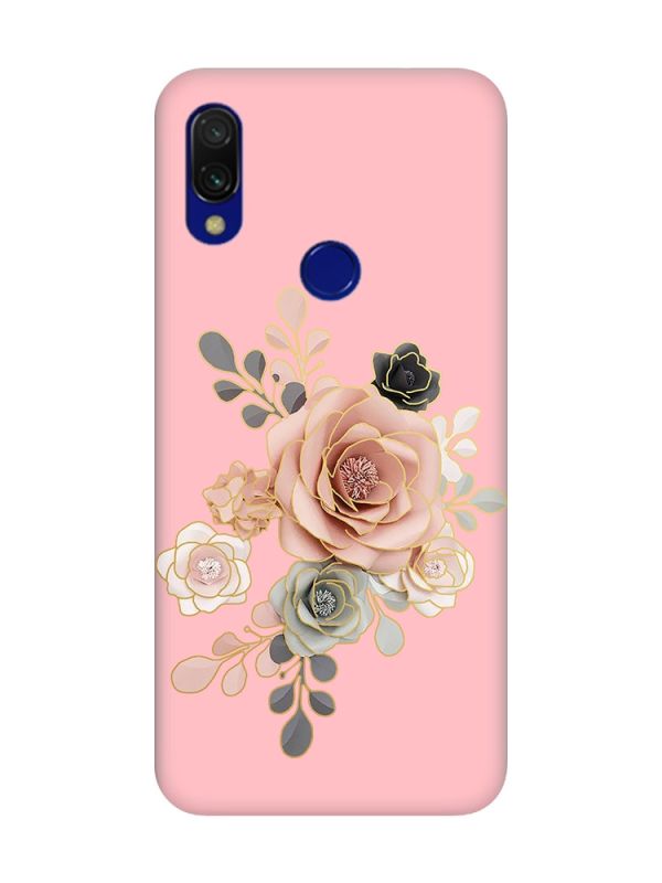 Матовий чохол з рожевими боками на Xiaomi Redmi 7 :: Троянди /принт 275/
