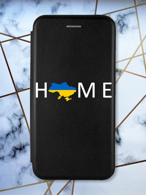 Чохол-книжка з малюнком на Xiaomi Redmi 7 :: Чорний :: Дім Україна /принт 73/