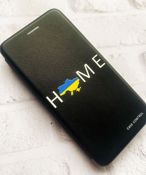 Чохол-книжка з малюнком на Xiaomi Redmi 7 :: Чорний :: Дім Україна /принт 73/