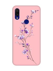 Матовий чохол з рожевими боками на Xiaomi Redmi 7 :: Гілочка квітів /принт 278/