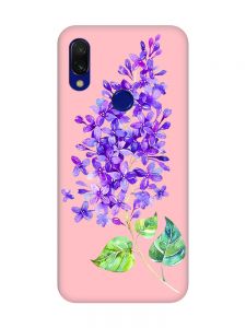 Матовий чохол з рожевими боками на Xiaomi Redmi 7 :: Гілочка бузку /принт 280/