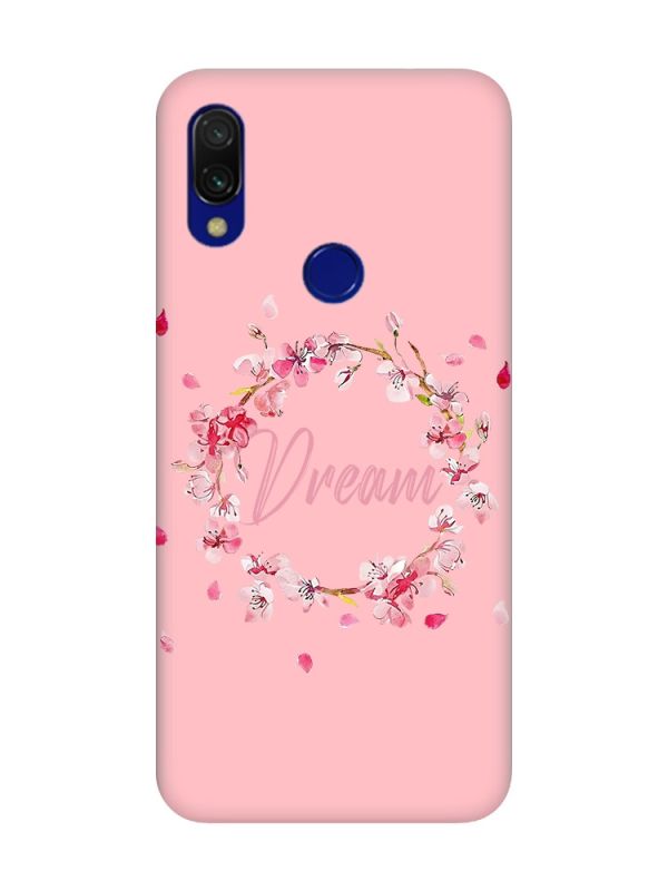 Матовий чохол з рожевими боками на Xiaomi Redmi 7 :: Віночок з сакури /принт 284/