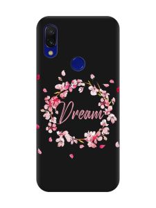 Матовий чохол з чорними боками на Xiaomi Redmi 7 :: Віночок з сакури /принт 284/