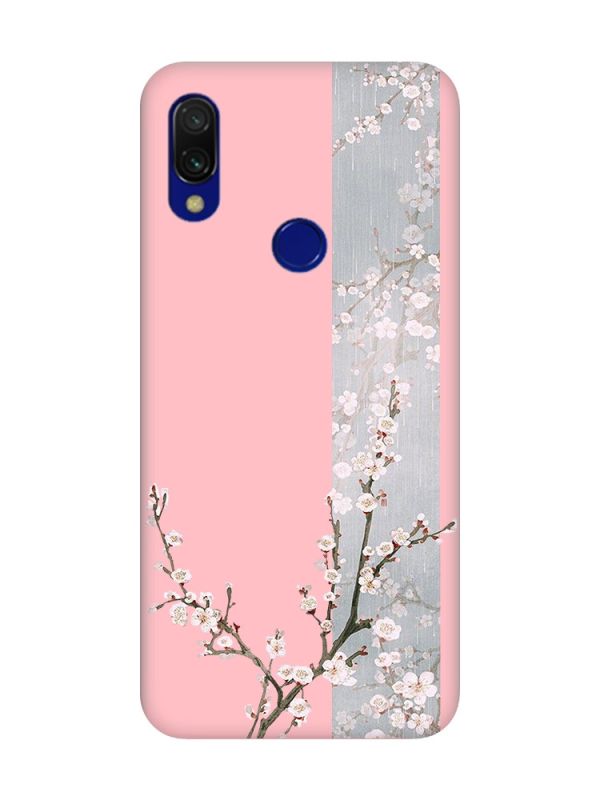 Матовий чохол з рожевими боками на Xiaomi Redmi 7 :: Квітуча сакура /принт 285/