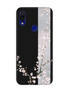 Матовий чохол з чорними боками на Xiaomi Redmi 7 :: Квітуча сакура /принт 285/