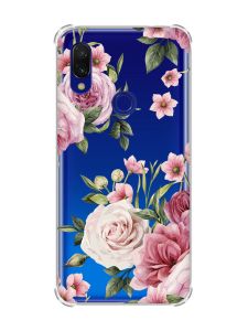 Чохол з потовщеними кутами на Xiaomi Redmi 7 :: Рожеві квіти /принт 287/