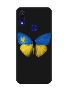 Матовий чохол з чорними боками на Xiaomi Redmi 7 :: Метелик Україна /принт 255/