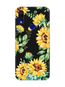 Матовий чохол з чорними боками на Xiaomi Redmi 7 :: Соняхи /принт 288/