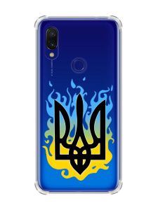 Чохол з потовщеними кутами на Xiaomi Redmi 7 :: Тризуб Полум'я /принт 257/