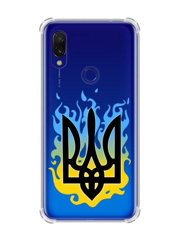 Чохол з потовщеними кутами на Xiaomi Redmi 7 :: Тризуб Полум'я /принт 257/