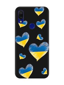 Матовий чохол з чорними боками на Xiaomi Redmi 7 :: Сердечка. Україна /принт 258/