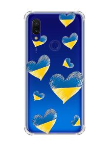 Чохол з потовщеними кутами на Xiaomi Redmi 7 :: Сердечка. Україна /принт 258/