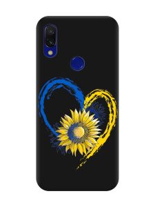 Матовий чохол з чорними боками на Xiaomi Redmi 7 :: Серце з соняхом. Україна /принт 260/