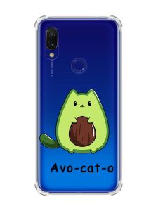 Чохол з потовщеними кутами на Xiaomi Redmi 7 :: Котик Авокадо /принт 306/