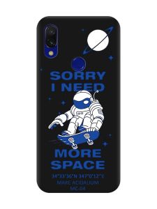 Матовий чохол з чорними боками на Xiaomi Redmi 7 :: Космонавт на скейті /принт 248/