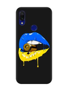 Матовий чохол з чорними боками на Xiaomi Redmi 7 :: Губи і патрон /принт 264/