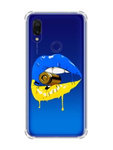Чохол з потовщеними кутами на Xiaomi Redmi 7 :: Губи і патрон /принт 264/