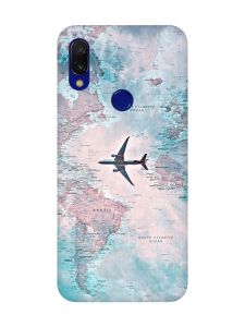 Матовий чохол з рожевими боками на Xiaomi Redmi 7 :: Подорожі. Карта /принт 317/