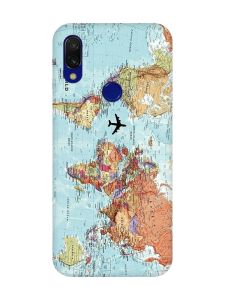 Матовий чохол з чорними боками на Xiaomi Redmi 7 :: Карта світу /принт 318/