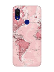 Матовий чохол з рожевими боками на Xiaomi Redmi 7 :: Подорожі. Карта /принт 319/