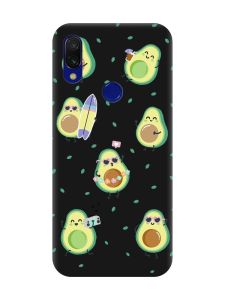 Матовий чохол з чорними боками на Xiaomi Redmi 7 :: Авокадо на відпочинку /принт 302/