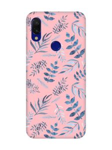 Матовий чохол з рожевими боками на Xiaomi Redmi 7 :: Рослинний фон /принт 276/